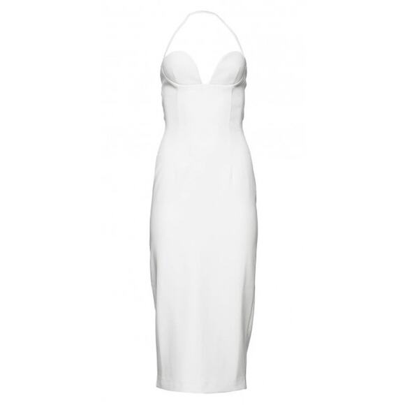 Retrofête White Halter bodycon Midi wedding  Party Cheryl Dress size  XL NWT - Picture 3 of 11